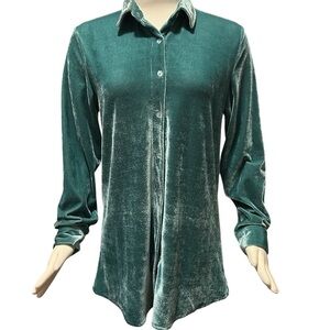 Crushed velour longer length top